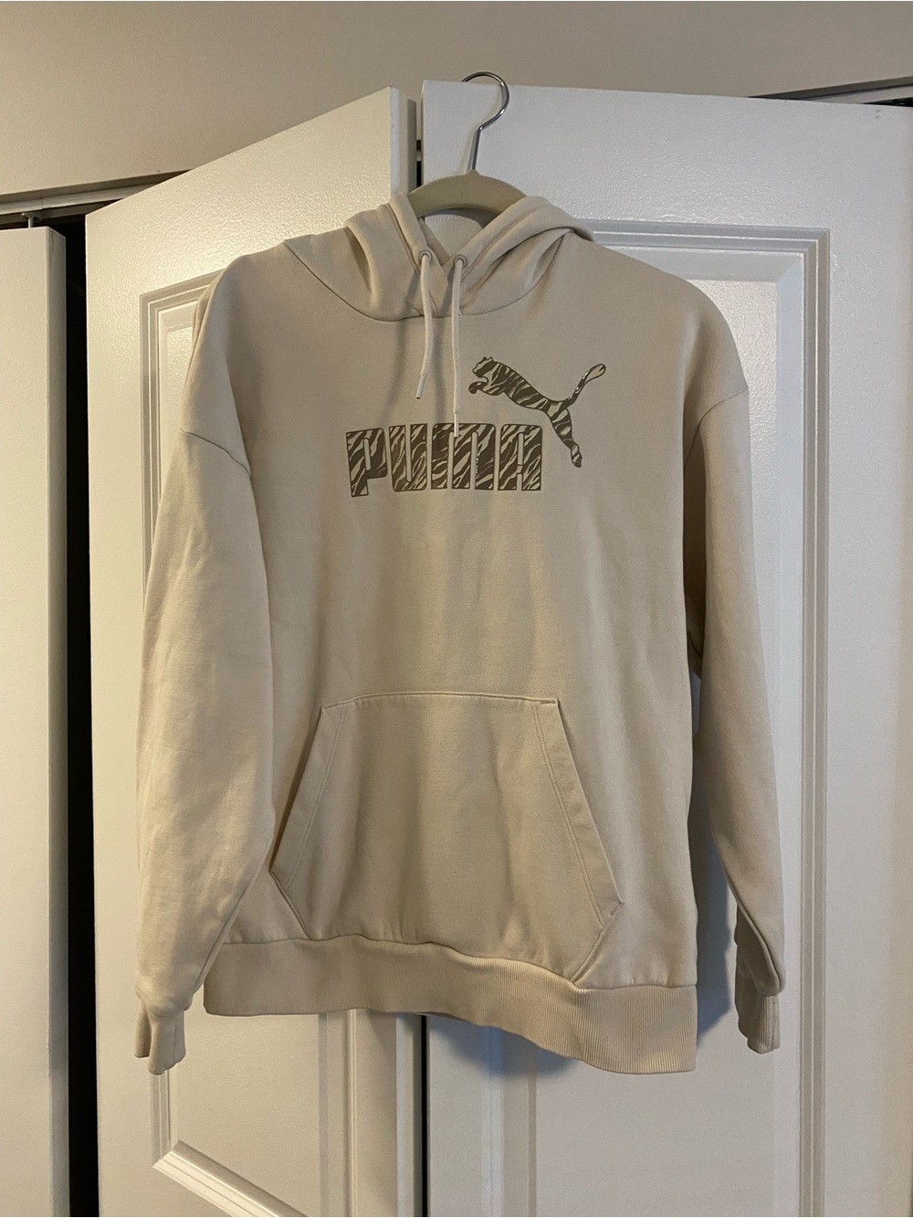 Puma Men's Tan Logo Hoodie in Beige